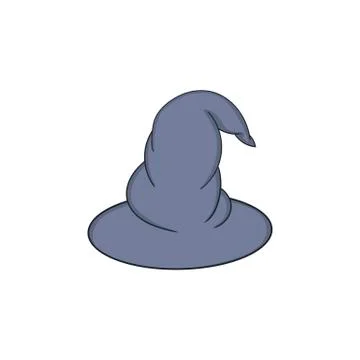 Witch hat isolated illustration on a white background in cartoon style. Desig Illustrazione stock