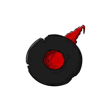 Witch hat. Isolated object on white. Vector cartoon illustration. Hand-drawn. Stock Illustration