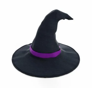 Witch hat isolated on white background. 3D illustration Stock Illustration