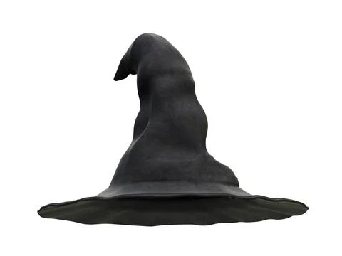 Witch hat isolated on white background. 3D illustration Stock Illustration