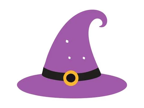 Witch hat isolated on a white background. Wizard hat. Concept of fantasy acce Stock Illustration