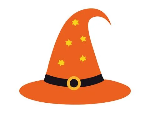 Witch hat isolated on a white background. Wizard hat. Concept of fantasy acce Stock Illustration