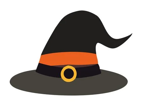 Witch hat isolated on a white background. Wizard hat. Concept of fantasy acce Stock Illustration