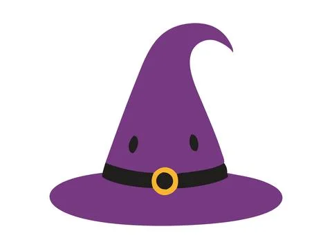 Witch hat isolated on a white background. Wizard hat. Concept of fantasy acce Stock Illustration