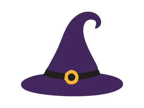 Witch hat isolated on a white background. Wizard hat. Concept of fantasy acce Stock Illustration