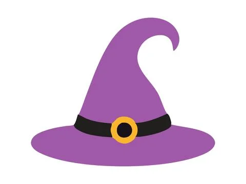 Witch hat isolated on a white background. Wizard hat. Concept of fantasy acce Stock Illustration