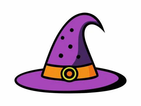 Witch hat isolated on a white background. Wizard pointed hat. Concept of Stock Illustration