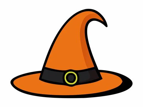 Witch hat isolated on a white background. Wizard pointed hat. Concept of Stock Illustration