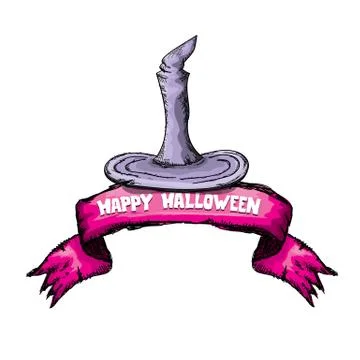 Witch hat isolated on white Stock Illustration