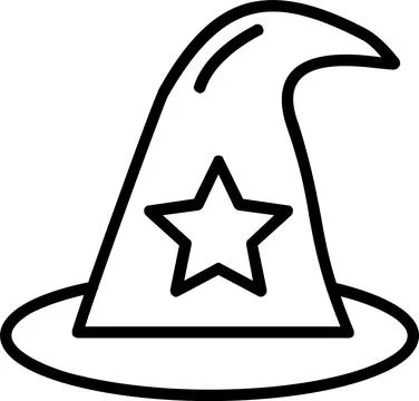 Witch Hat Line Icon Design Stock Illustration