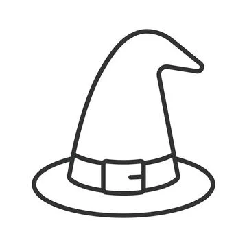 Witch hat magic accessory, icon in line design. Witch hat, Halloween, magic Stock Illustration