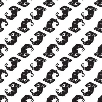Witch hat pattern seamless vector Stock Illustration