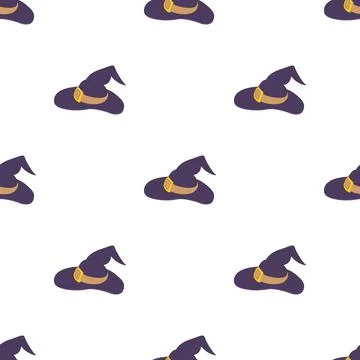 Witch hat pattern seamless vector Stock Illustration