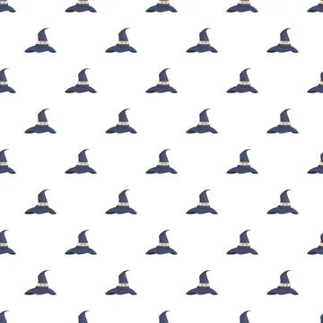 Witch hat repeating pattern for halloween magic design 스톡 일러스트