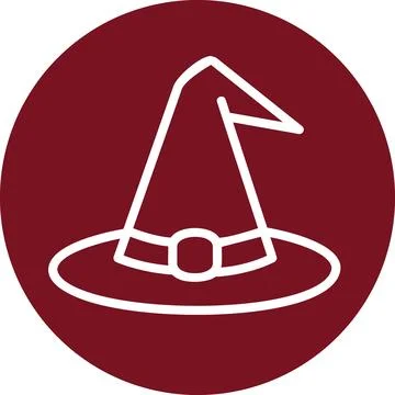 Witch hat round graphic icon illustration Stock Illustration