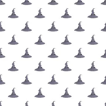 Witch hat seamless pattern for halloween and magic themes Stock Illustration