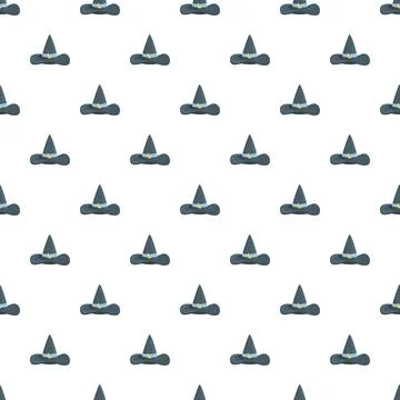 Witch hat seamless pattern for halloween magic Stock Illustration