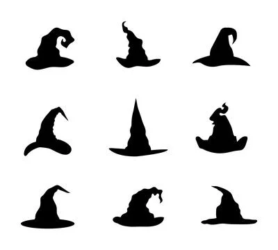 Witch Hat Silhouette Ilustración de archivo
