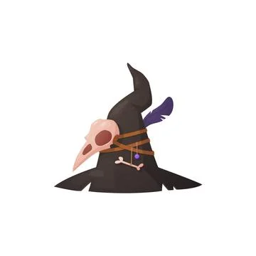 Witch hat, vector cartoon illustration isolated on white background Stock Illustration
