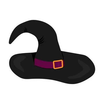 Witch hat. Vector element for halloween decoration Stock Illustration