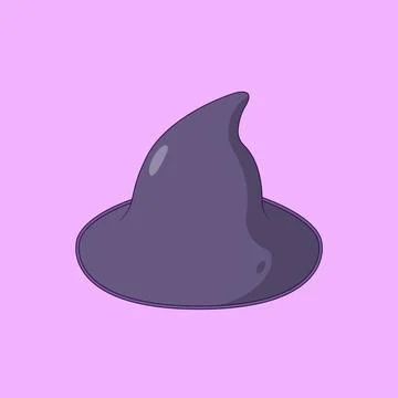 Witch Hat Vector Icon Illustration. Halloween Vector. Flat Cartoon Style Su.. 库存插图