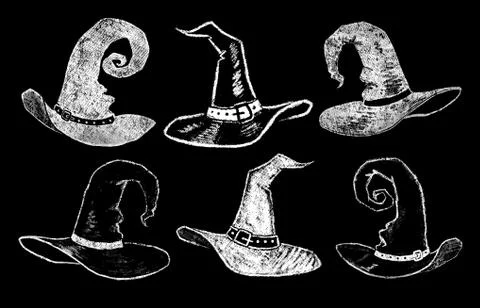 Witch hats collection. Stock Illustration