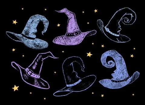 Witch hats collection. Stock Illustration