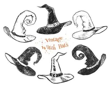 Witch hats collection. Stock Illustration