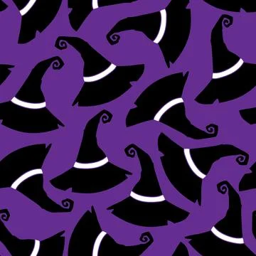 Witch hats Halloween vector repeat pattern Stock Illustration