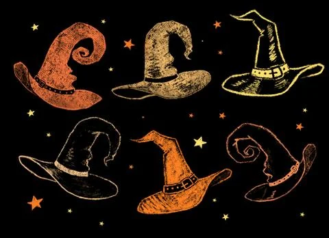 Witch hats. Stock Illustration