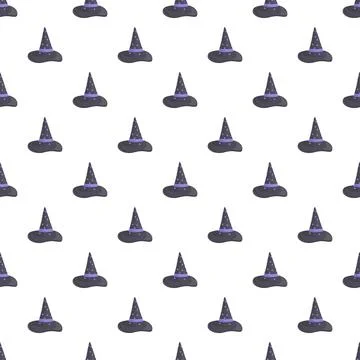 Witch hats pattern celebrating magic and halloween holidays Stock Illustration