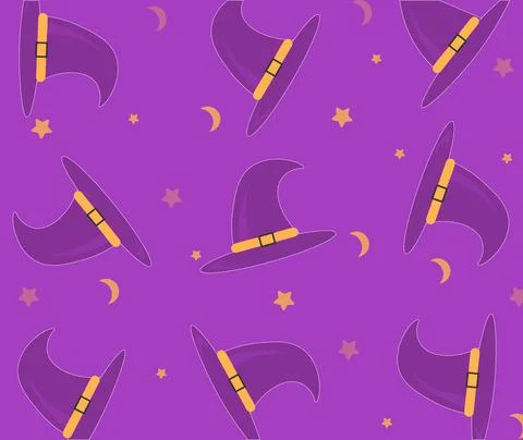 Witch hats pattern. Idea for Halloween card Stock Illustration