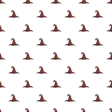 Witch hats seamless pattern for halloween designs Illustrazione stock