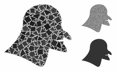 Witch head Composition Icon of Raggy Elements Illustrazione stock