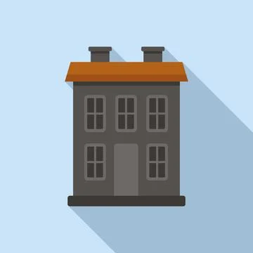 Witch house icon flat vector. Creepy haunted イラスト素材