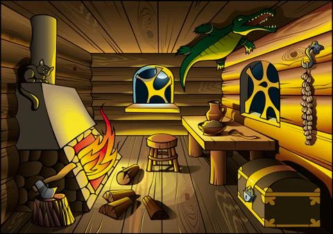 Witch house inside Stock Illustration