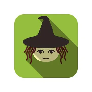 Witch icon, Halloween flat icon design vector illustration Stock-Illustration