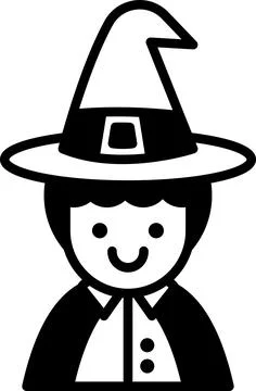 Witch icon in line style Stock Illustration