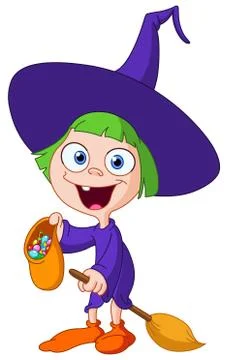 Witch kid Illustrazione stock