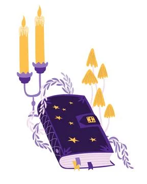 Witch magic book Stock Illustration