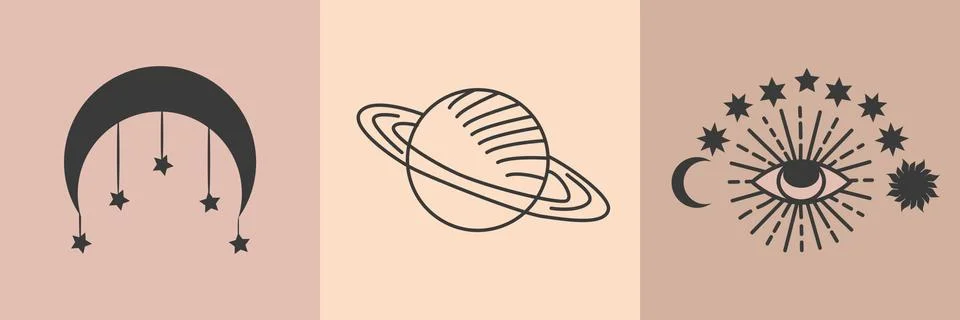 Witch magic design elements set. Hand drawn, doodle, sketch magician collecti Stock Illustration