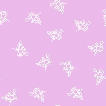 Witch magic line seamless pattern Illustrazione stock