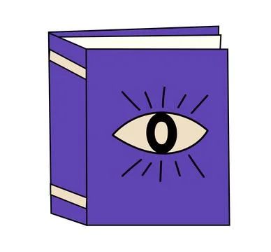 Witch magic spell book. Mystical alchemy recipes. Astrology symbol Stock Illustration