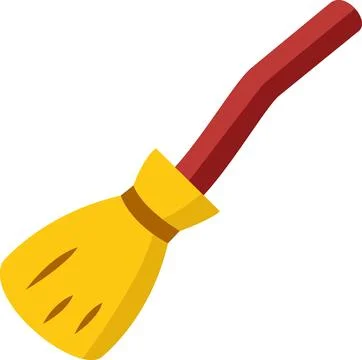 Witch magical flying broom with handle Stock Illustration