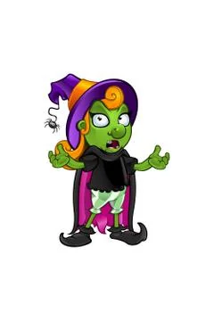 Witch mascot character 스톡 일러스트