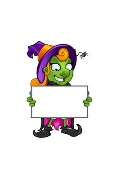 Witch mascot character Stock Illustration