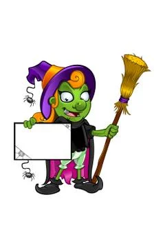 Witch mascot character Illustrazione stock