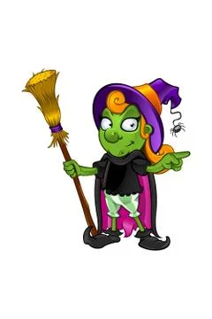 Witch mascot character Illustrazione stock