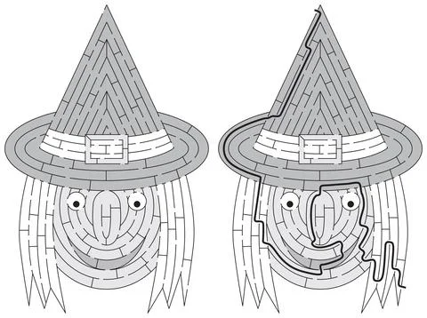Witch maze Stock Illustration