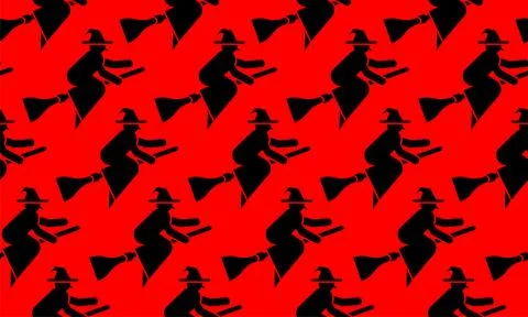 Witch pattern seamless. hag background. hex texture Stock Illustration